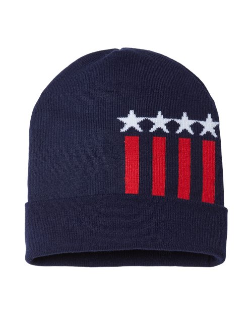 USA-Made Patriotic Cuffed Beanie