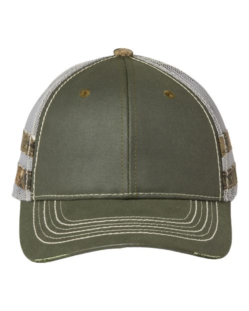 Frayed Camo Stripes Mesh-Back Cap