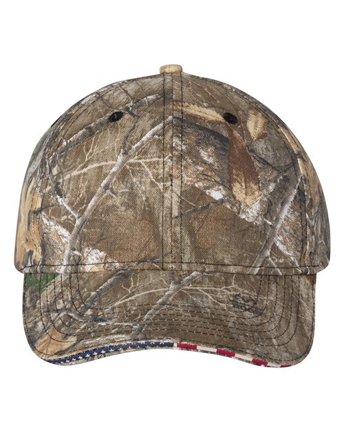 Camo with Flag Sandwich Visor Cap