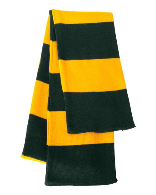 Rugby-Striped Knit Scarf