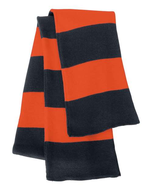 Rugby-Striped Knit Scarf