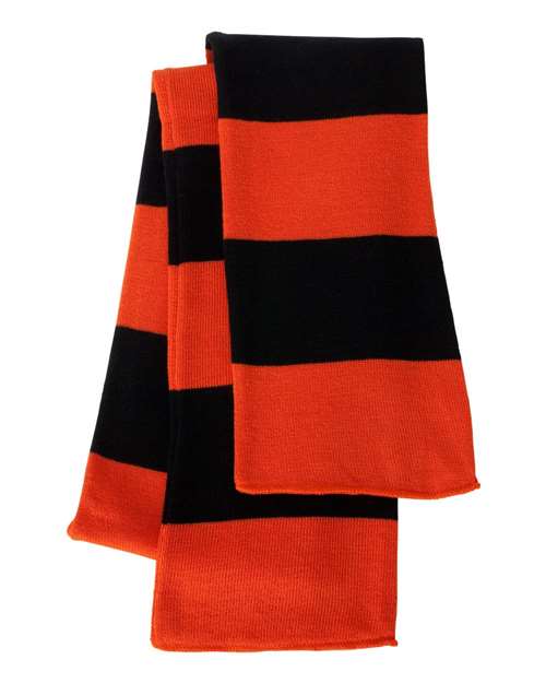 Rugby-Striped Knit Scarf