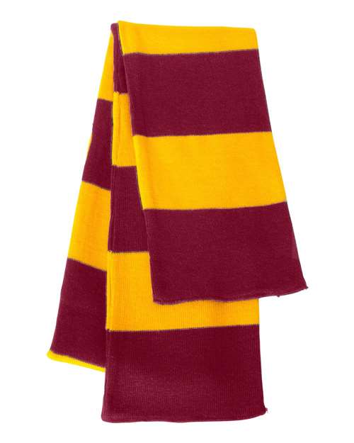 Rugby-Striped Knit Scarf