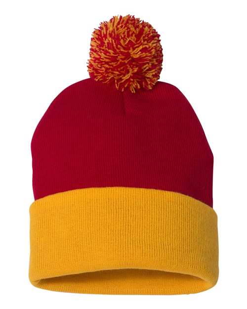 12" Pom-Pom Cuffed Beanie