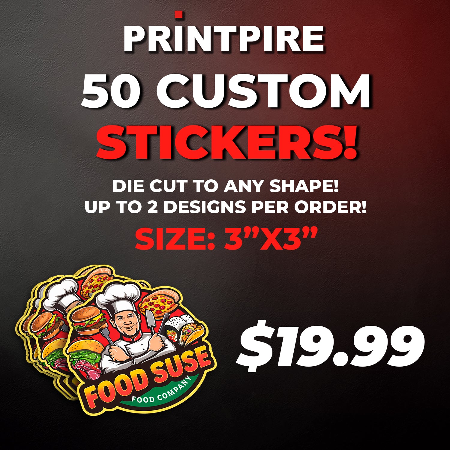 50 CUSTOM STICKERS - SIZE 3x3