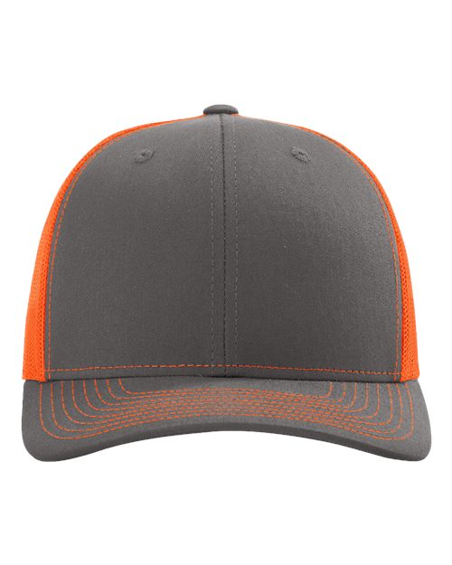 Snapback Trucker Cap - Charcoal/ Neon Orange