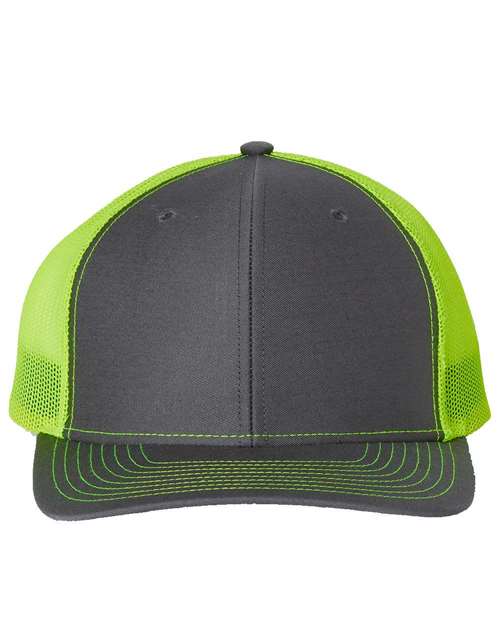 Snapback Trucker Cap - Charcoal/ Neon Yellow