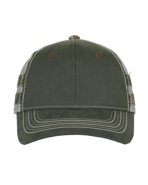 Frayed Camo Stripes Mesh-Back Cap