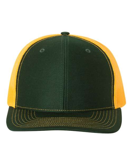 Snapback Trucker Cap - Dark Green/ Gold
