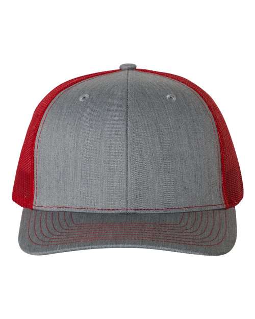 Snapback Trucker Cap - Heather Grey/ Red