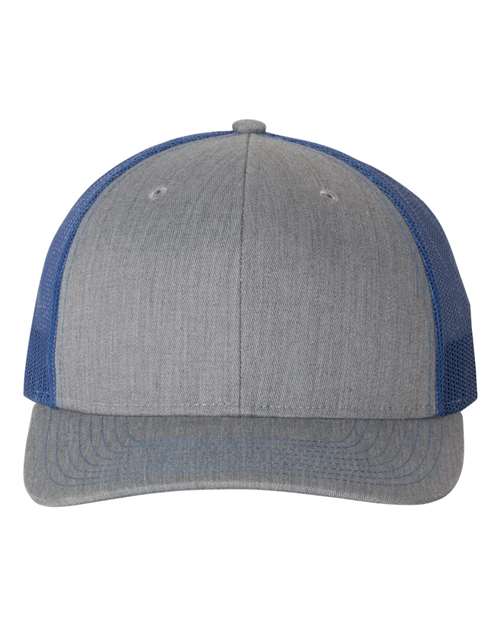 Snapback Trucker Cap - Heather Grey/ Royal