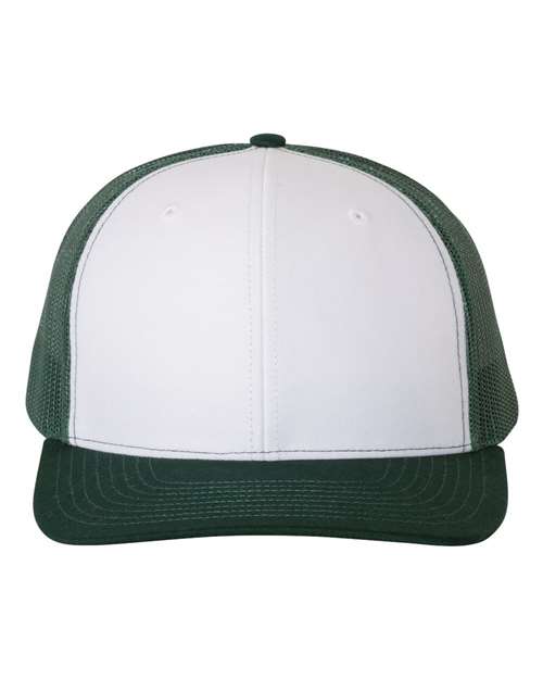 Snapback Trucker Cap - White/ Dark Green