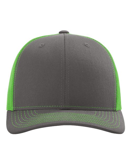Snapback Trucker Cap - Charcoal/ Neon Green
