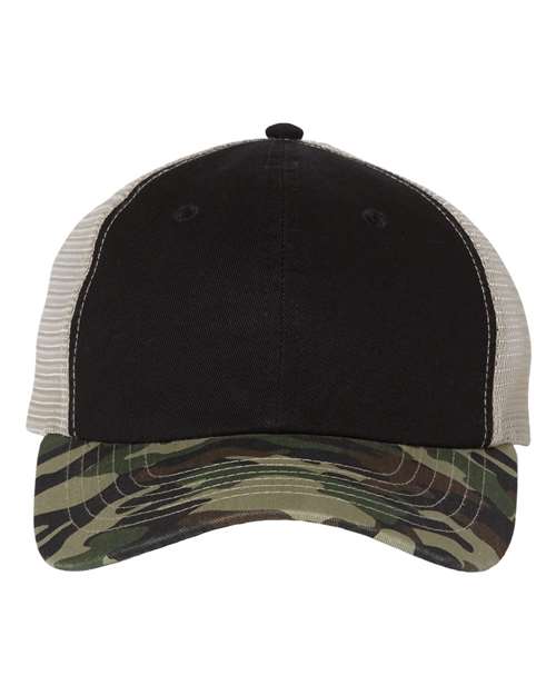 Contrast-Stitch Mesh-Back Cap