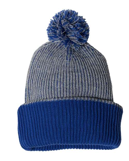 12" Speckled Pom-Pom Cuffed Beanie