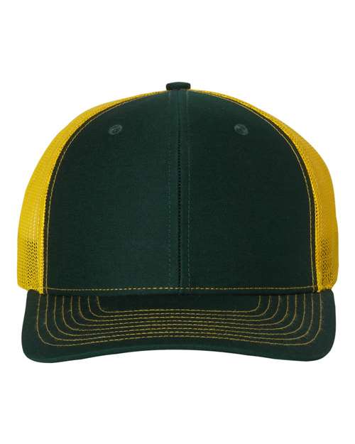 Snapback Trucker Cap - Dark Green/ Yellow