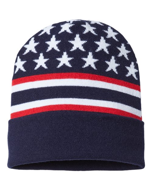 USA-Made Patriotic Cuffed Beanie