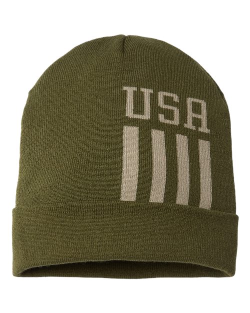 USA-Made Patriotic Cuffed Beanie