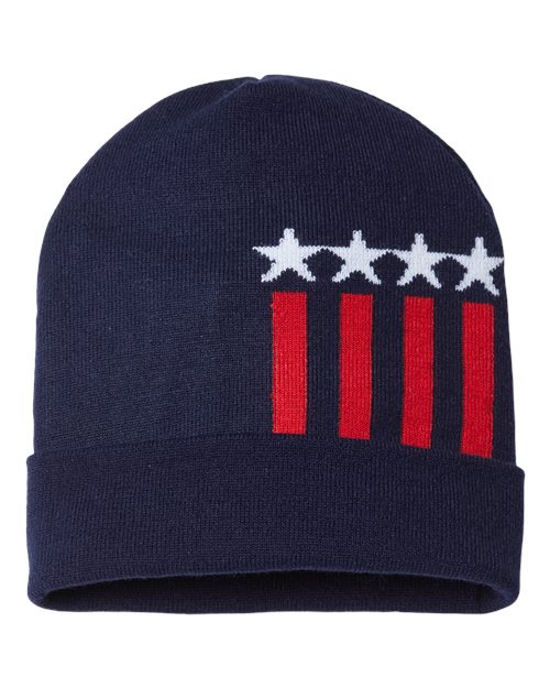 USA-Made Patriotic Cuffed Beanie