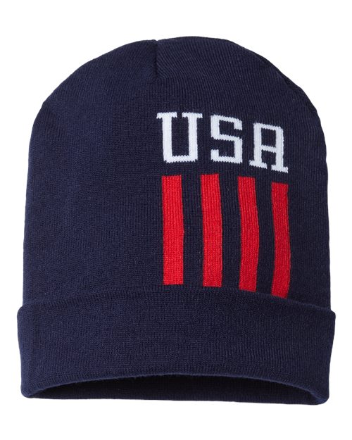 USA-Made Patriotic Cuffed Beanie